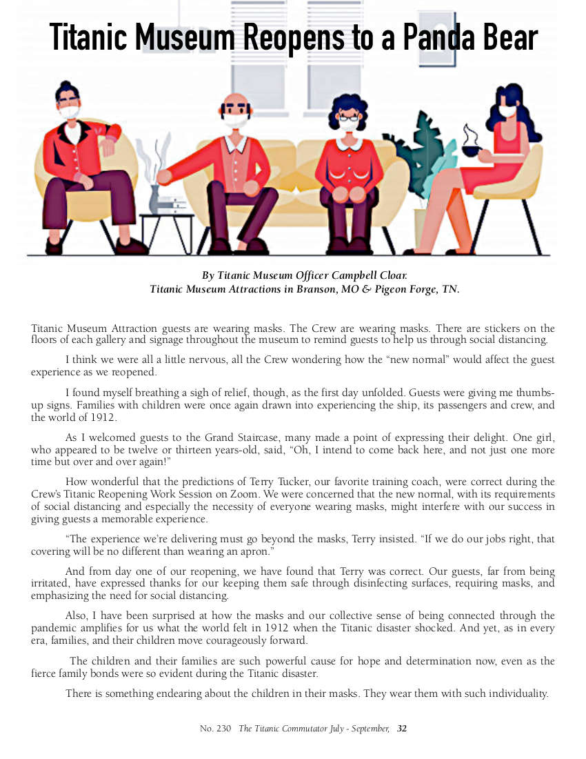 Protected: Commutator 230 Titanic Museum Reopens to a Panda Bear