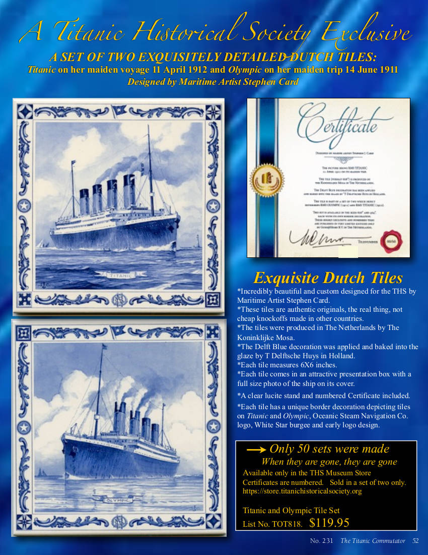 Protected: Commutator 231 A Set Of Two Exquisitely Detailed Dutch Tiles Titanic Olympic Tile Ad