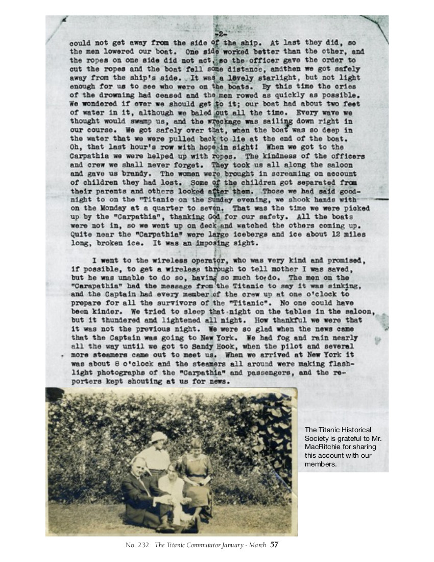 Protected: Commutator 232 Nellie Walcroft Describes Her Experiences in the Titanic Disaster