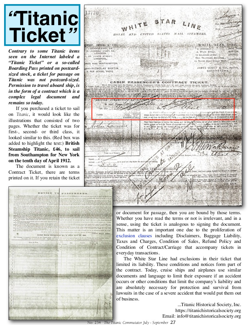 Protected: Commutator 234 Titanic Ticket