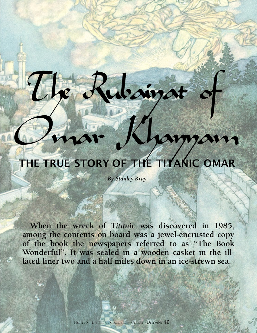 Protected: Commutator 235 The Rubaiyat of Omar Khayyam The True Story of the Titanic Omar