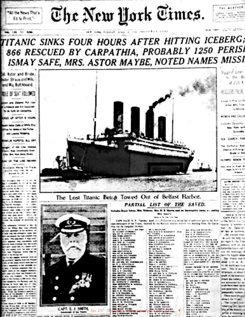 Protected: Commutator 237 “Telling Titanic’s ‘Thrilling’ Tale” The story behind The New York Times’ exclusive interview with Harold Bride