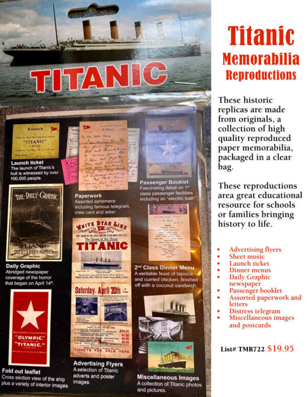 Titanic Memorabilia ad full page