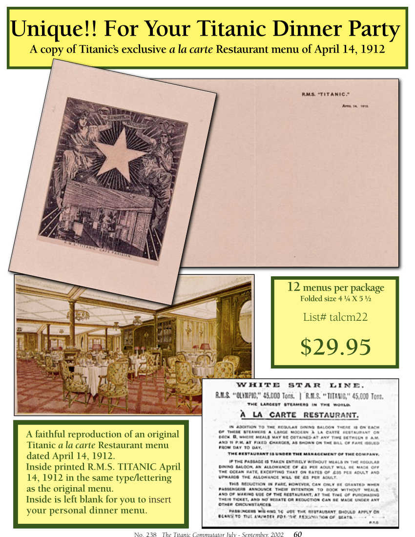 Protected: Commutator 238 Unique For Your Titanic Dinner Party Ad