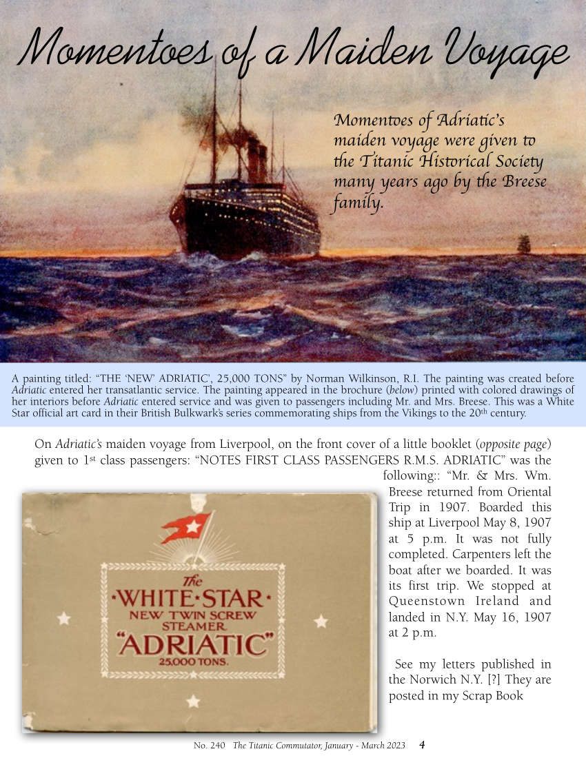 Protected: Commutator 240 Adriatic Breese Momentoes of a Maiden Voyage