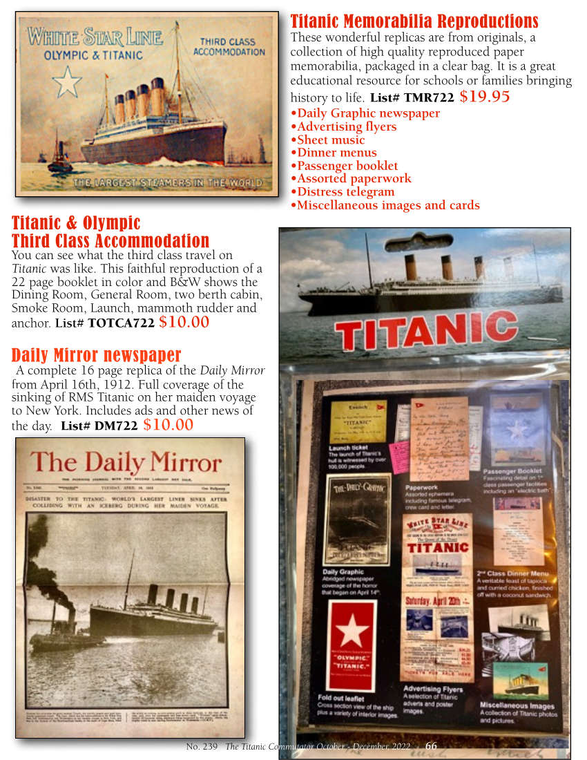 Protected: Commutator 241 Select Merchandise The Daily Mirror Titanic Memorabilia Ad