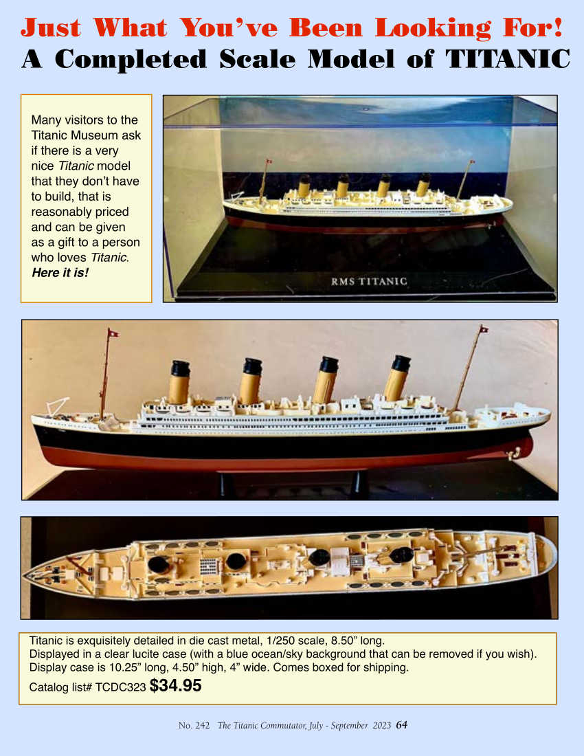 Protected: Commutator 242 Select Merchandise Titanic model complete in display case