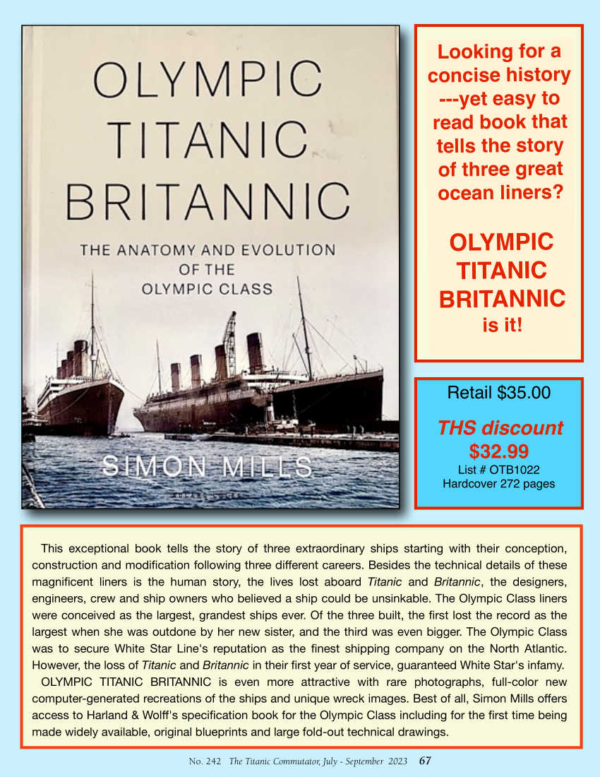 Protected: Commutator 242 Select Merchandise Olympic Titanic Britannic book Ad