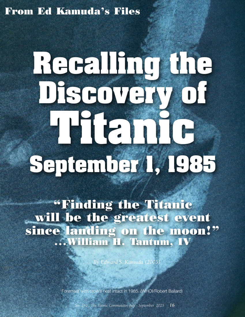 Protected: Commutator 242 Recalling the Discovery of Titanic September 1 1985