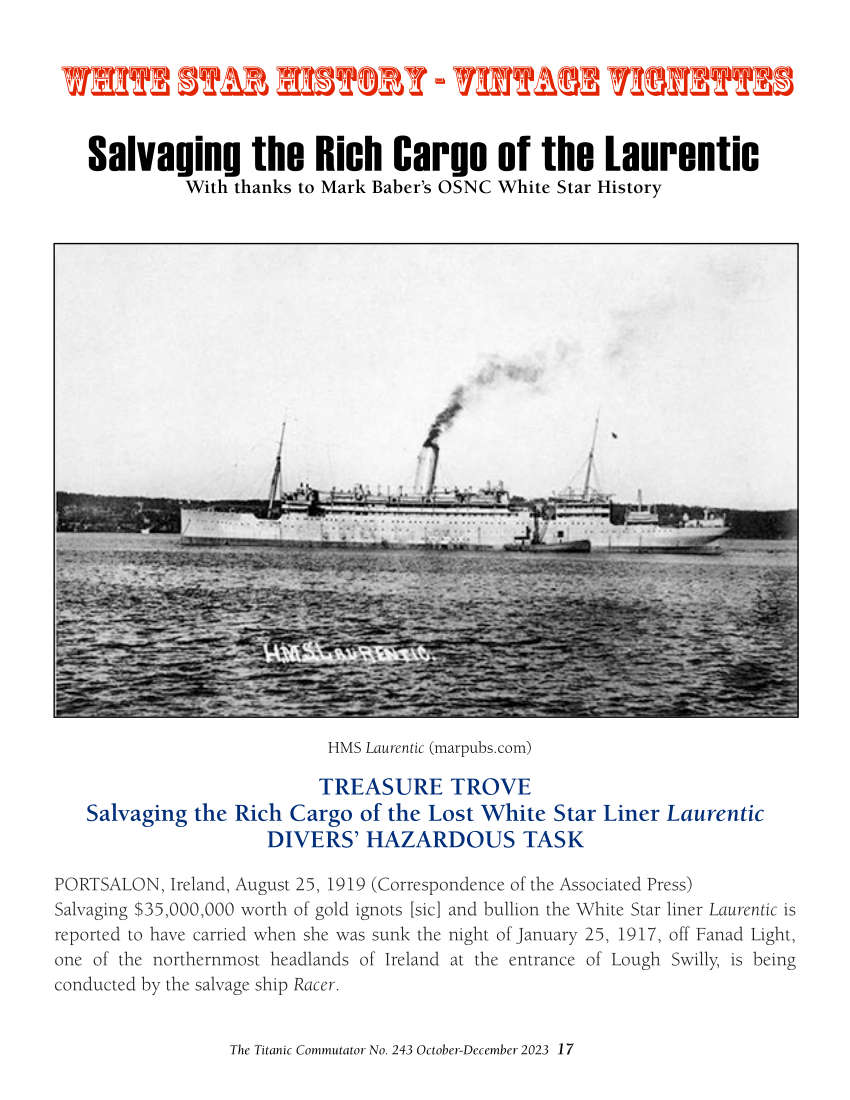 Protected: Commutator 243 Salvaging the Rich Cargo of the Laurentic Vintage Vignettes