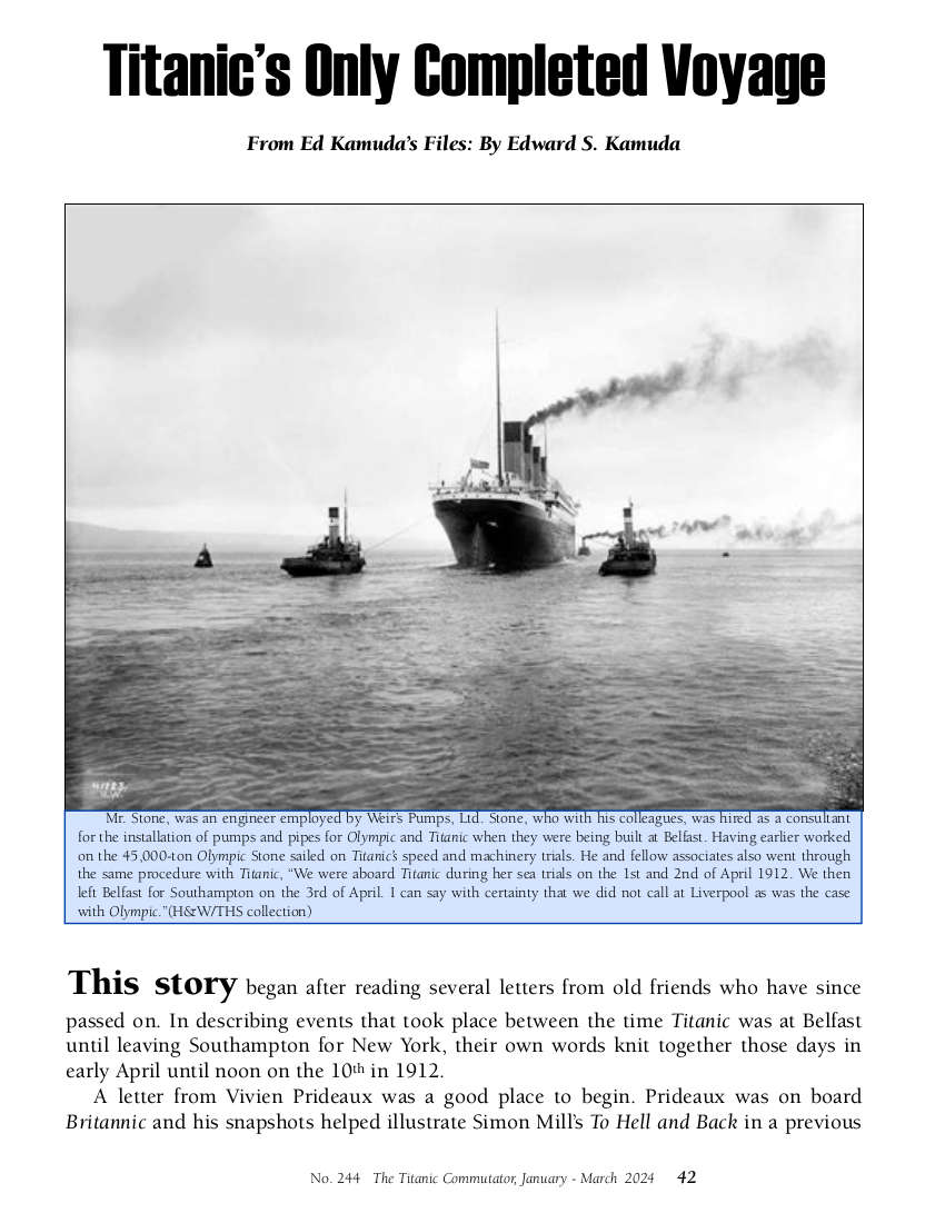 Protected: Commutator 244 Titanics Only Completed Voyage