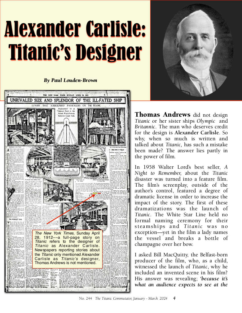 Protected: Commutator 244 Alexander Carlisle Titanic Designer