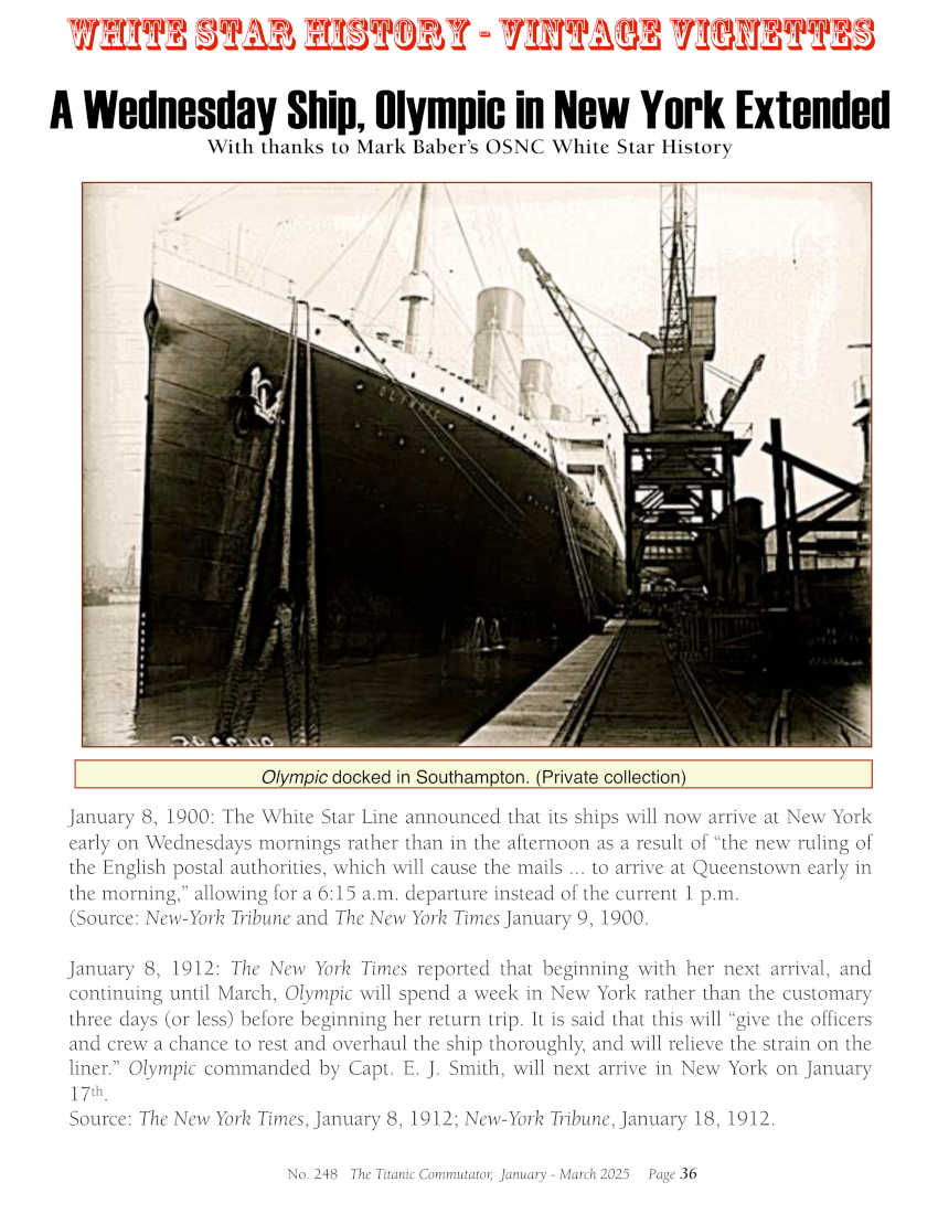 Protected: Commutator 248 A Wednesday Ship-Olympic in New York Extended-Vintage Vignettes