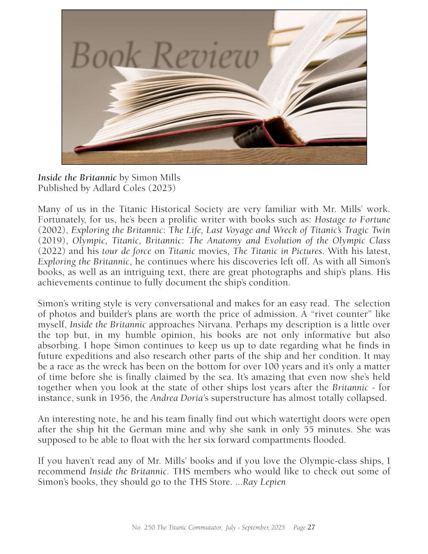 Protected: Commutator 250 Book Review Inside the Britannic