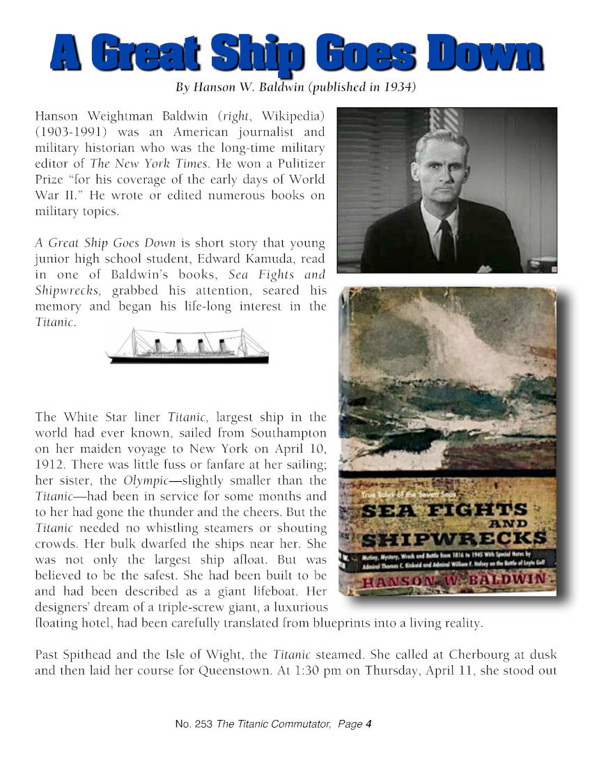 Protected: Commutator 253 A Great Ship Goes Down by Hanson W Baldwin