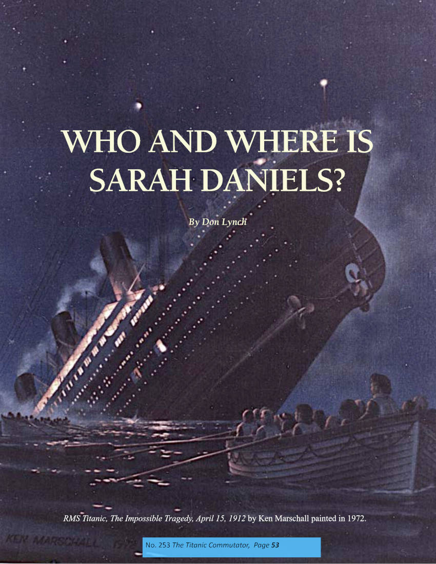 Protected: Commutator 253 Who and Where is Sarah Daniels By Don Lynch