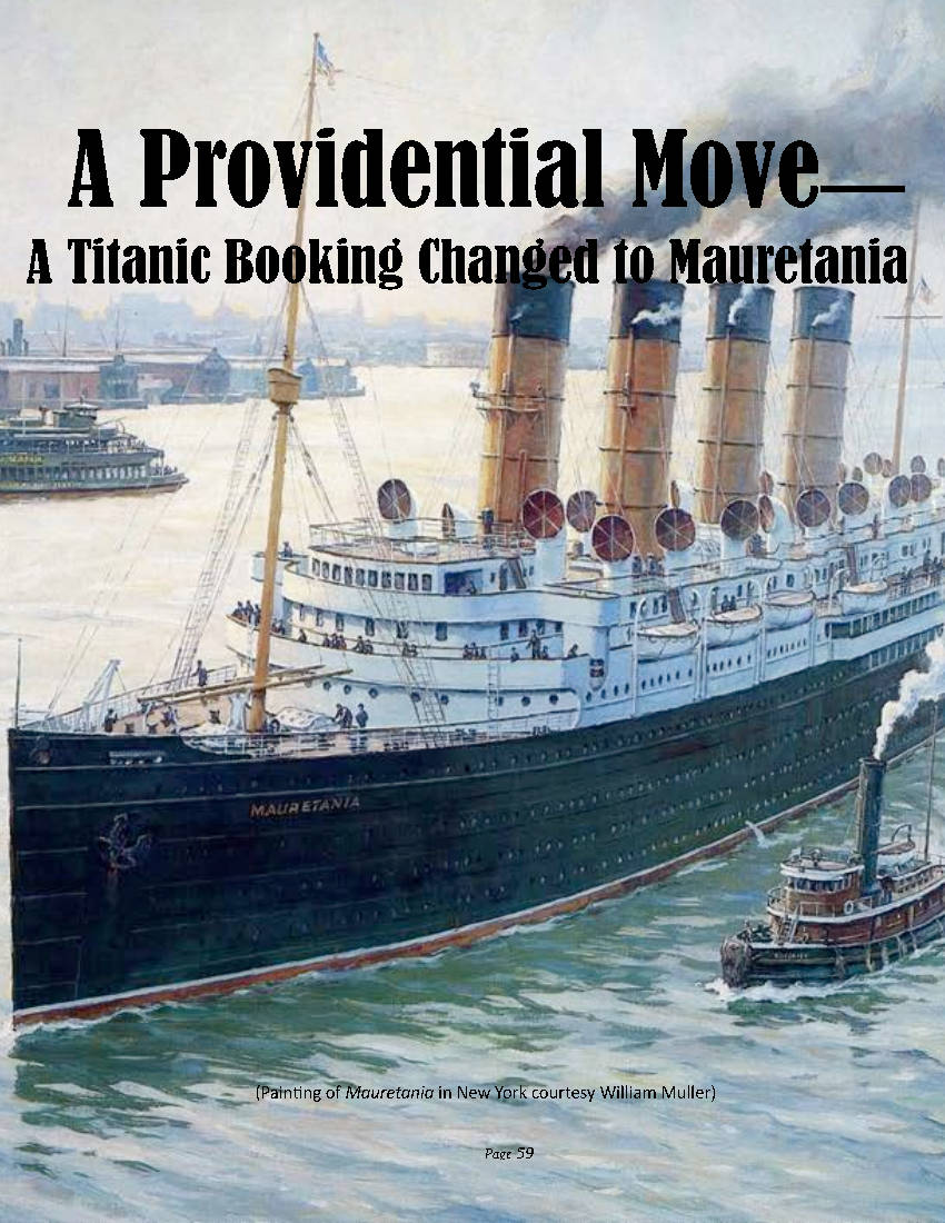 Protected: Commutator 255 A Providential Move A Titanic Booking Changed to Mauretania From a letter to Edward Kamuda from Richard Wheeler via Pat Dunbar in 1995